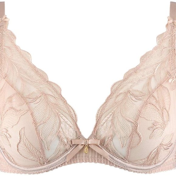 Aubade Triangle Plunge Lace Bra in Skin - Picture 2 of 7